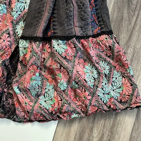 Mushroom by Perlei London Vintage Floral Midi Skirt XS Boho Gipsy Patchwork