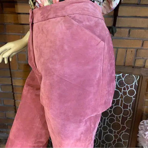 Newport News DARK MAUVE PINK BOOT CUT SUEDE TROUSERS (8)