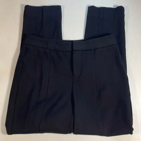 NYDJ Ponte Knit Black Ankle Pants Front Seam Stretch Lift X Tuck Classic Size 4