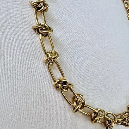 18K Plated Gold Knot Chain chunky Necklace SET Stainless Steel womens jewelry