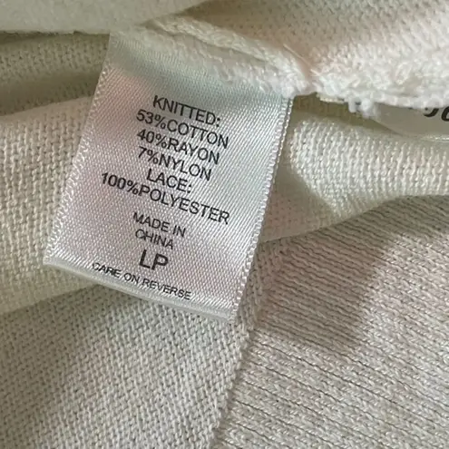 New York & Company | NWT Ivory & White Lace Front 3/4 Sleeve Cardigan | LP Size undefined