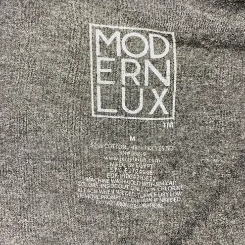 Modern Lux Grey Happy Mind Happy Life Floral Graphic Tee