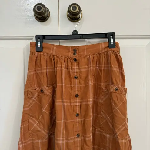 Patagonia Women’s  Light A/C Skirt in Harvest Windowpane Umber Brown Size S