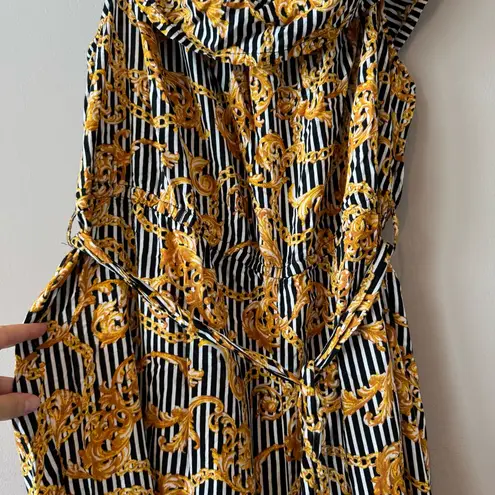 Live 4 Truth Live 4β Truth Wide Leg Baroque Chain Stripe Pattern Jumpsuit 3X