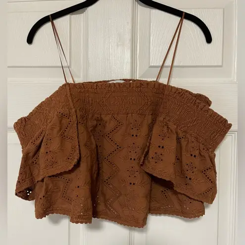 Greylin Women's Alecia Off-Shoulder Brown Blouse Size M