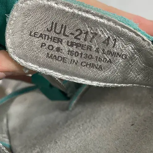 Alegria Sandal Julie Metallic Aqua Slingback Women’s Shoes Size US 10 | EU 40