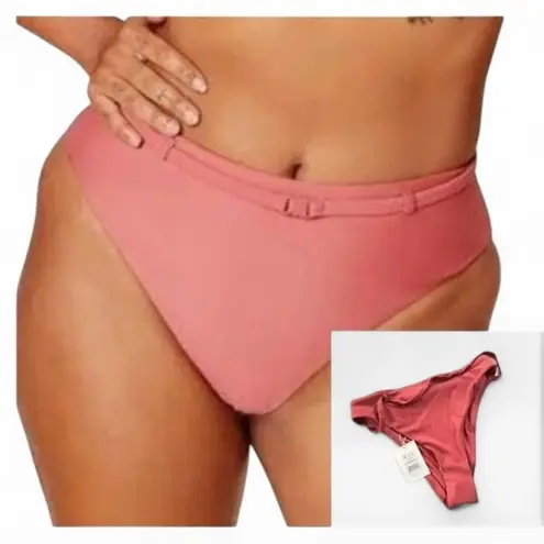 ANDIE NWT Swim Riviera High-Waisted Bikini Bottom Punch Orange XS Retro Fun