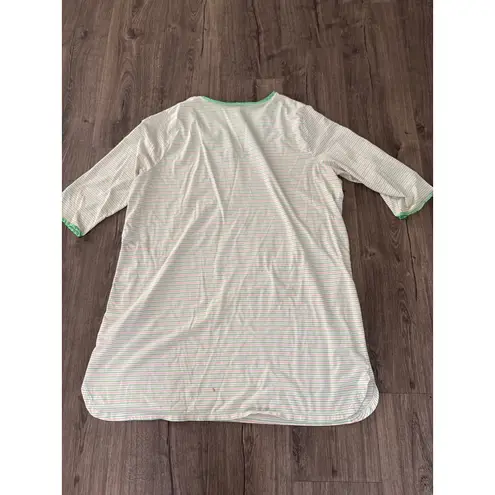 Plus Size 2X 3X Reindeer Christmas Lights Pajama Nightgown White