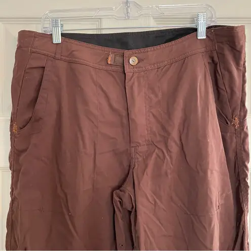 prAna Hiking Pants Convertible Roll Up Brown Outdoor Casual Size L Gorpcore