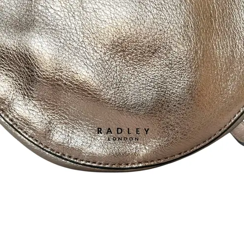 Radley London Fulham Palace Rose Gold Leather Zip Around Circle Crossbody Bag