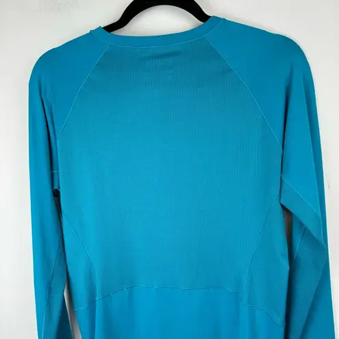 Mountain Hardwear Womens Long Sleeve Crewneck Top Sz Large Teal Blue