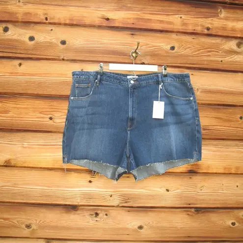 Good American NWT  Stretch Plus Size Cut Off High Waist Denim Jean Shorts