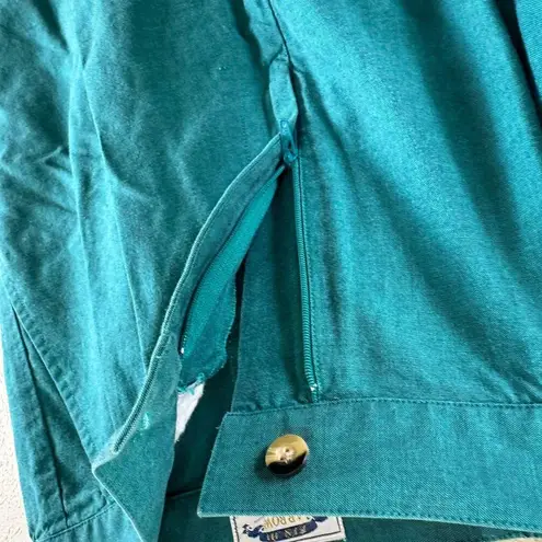 Vintage Pin Hi Arrow Teal Green High Waisted Cotton Lightweight Golf Shorts 10