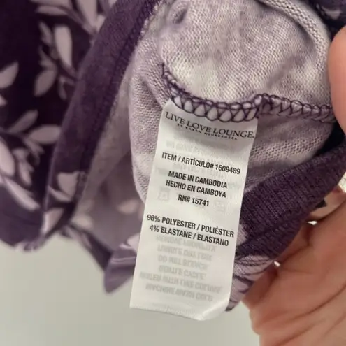 Karen Neuberger Lounge Tank Live Love Lounge Purple Gray Soft Knit Size Small