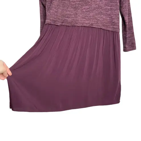 LOGO By Lori Goldstein Purple Mixed Media Shift Dress