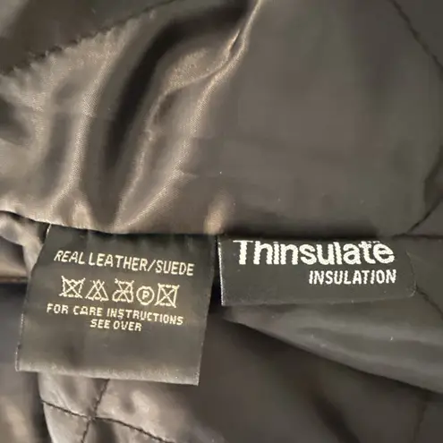 LeatherCult Womens Black Napa Leather Zip Moto Jacket Size XL EU 42 Insulated