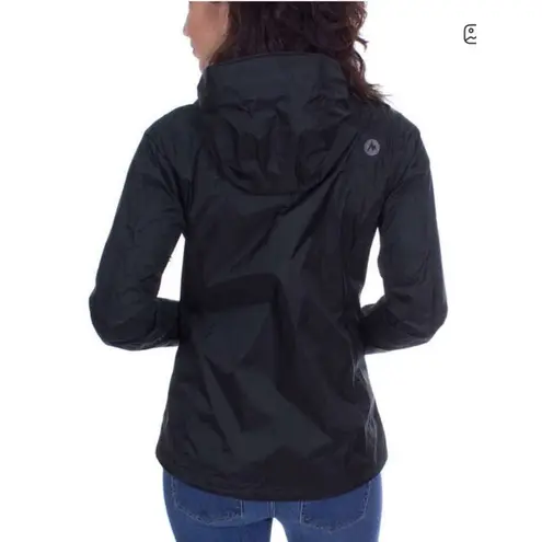 Marmot Women's PreCip Eco Black Hooded Waterproof Lightweight Rain Jacket, L