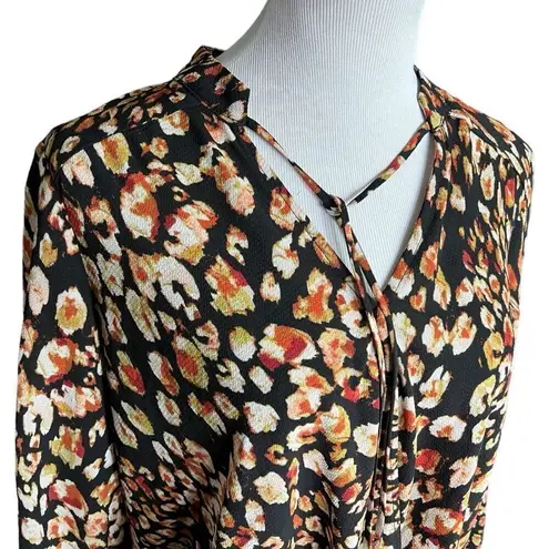 Womens Alyx Flower Petal Print Flowy Tie Neck Top Blouse