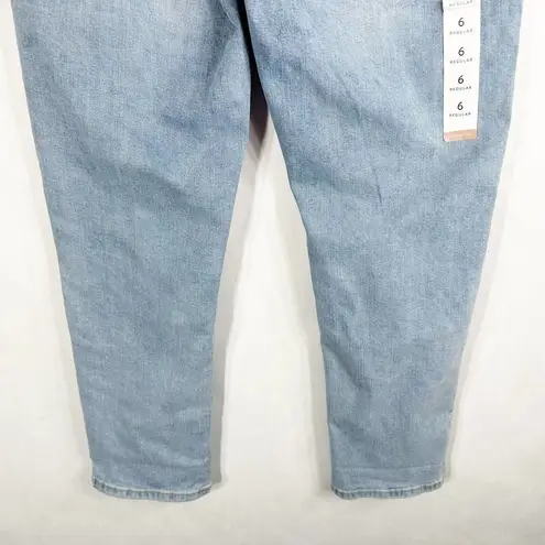 Wonderly Size 6 Jeans Distressed Light Blue Girlfriend Crop Ankle Straight 615
