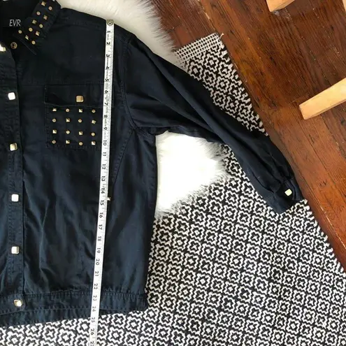 90s Vintage Shacket Black Gold Stud Oversized Size M