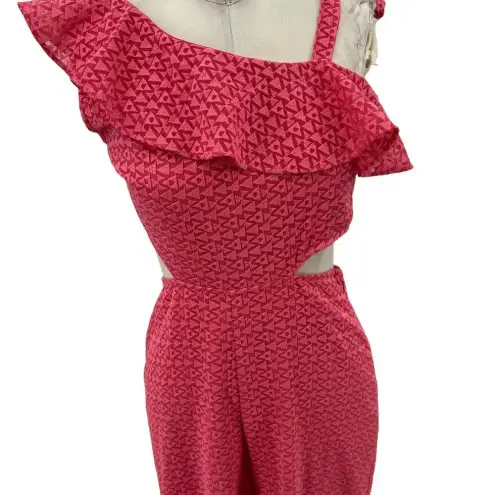 Tularosa  x Revolve Belle Jumpsuit‎ in Coral Pink One Shoulder Wide Leg Medium
