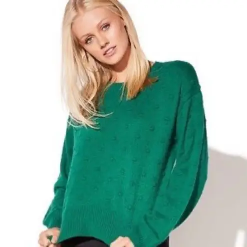 Vylette Bauble Stich Crew Neck Crop Sweater Green Juniors Large Pullover Size undefined
