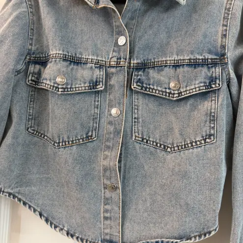 Stoosh  Vintage Denim Shirt Jacket Shacket Size Small Acid Wash - Image 9