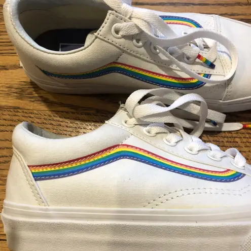 Vans Old Skool Shoe Sneaker Low top White Rainbow Pride