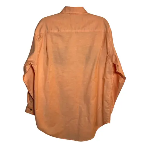 Vintage Halloween Embroidered Button Up Black Cat Pumpkin Moon Spooky Sz Medium Orange