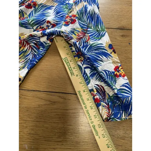 Breckenridge Blouse Size Large Button Down Shirt Cotton Hawaiian Tropical Beach