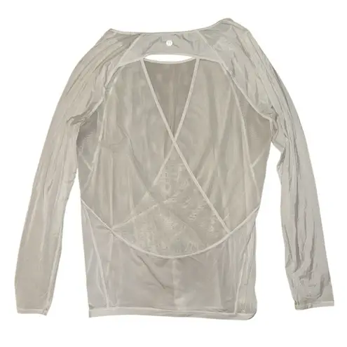 Lululemon  Athletica white sheer long sleeve shirt women’s size 4