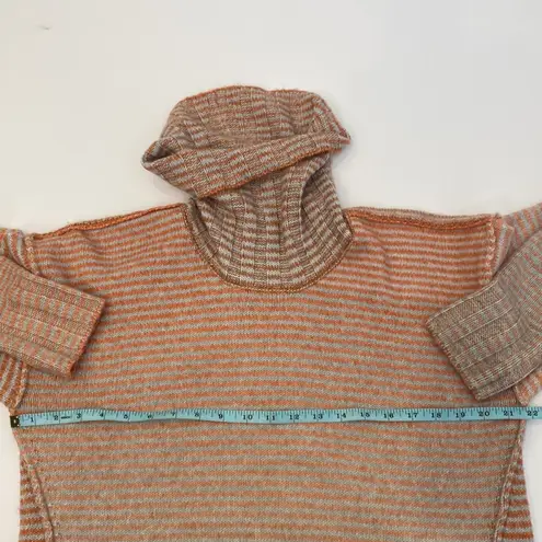 CAbi  Striped Ombré Turtleneck Tunic Length Inside Out Sweater EUC Sz M Cotton