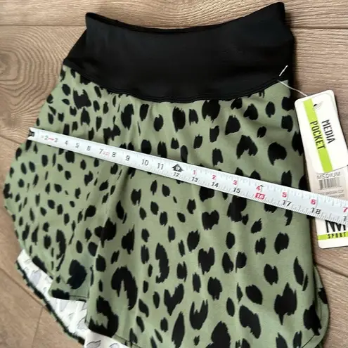 Nicole Miller High Rise Green Black Printed Tennis Skirt Size Medium