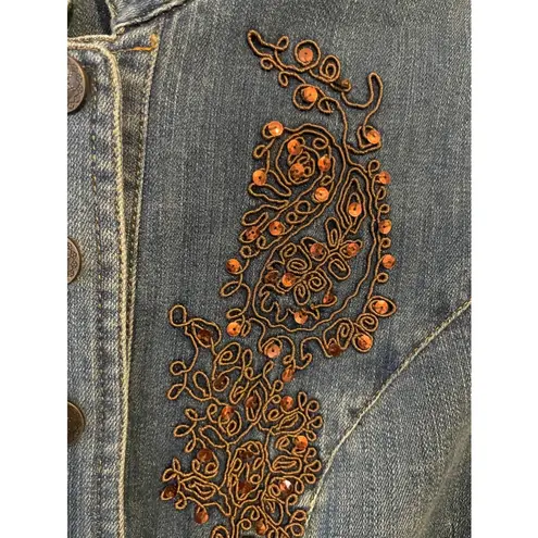 Coldwater Creek Vintage Cold Water Creek embellished jean jacket XS