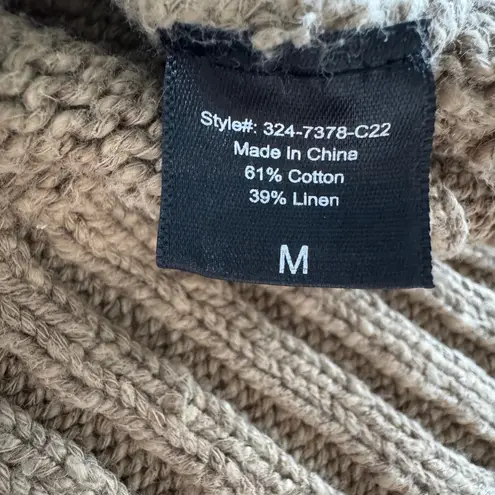 Jenni Kayne Cruise Boyfriend Sweater in Safari Brown Chunky Linen Blend Size M Size M