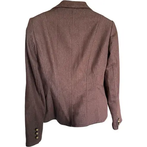 Bandolino Womens Chocolate Brown Stretch Blazer Jacket w Gold Buttons- Sz 12