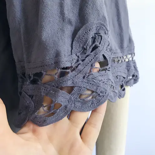 Off Shoulder Crochet Bohemian Dress Blue