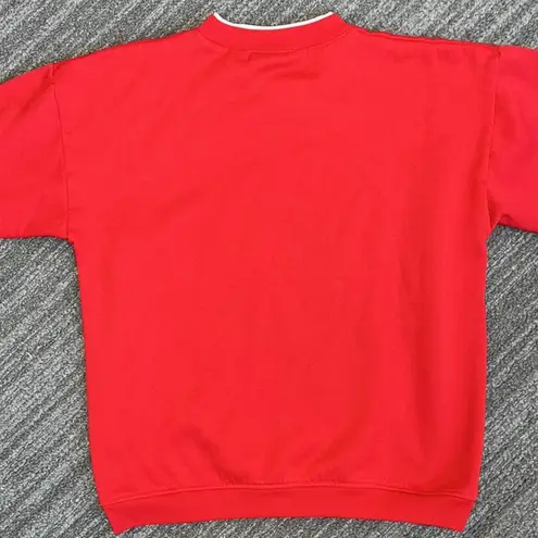 Vintage Sweatshirt Pullover Crewneck Top Grandma Floral XS S Small Blue