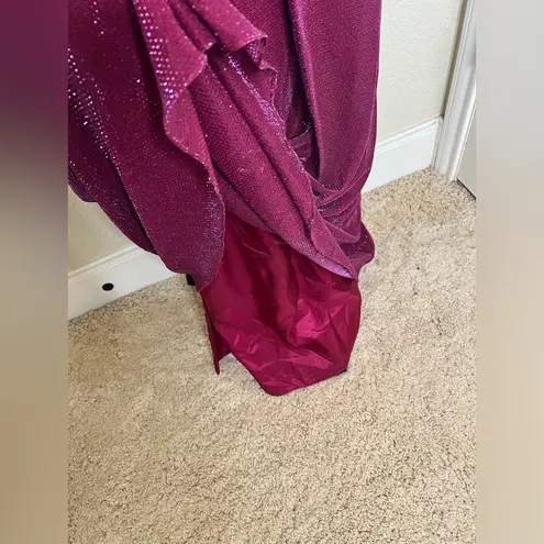 NTM Vintage Scott McClintock Iridescent Overlay Burgundy Empire Waist Gown Sz 12 Red