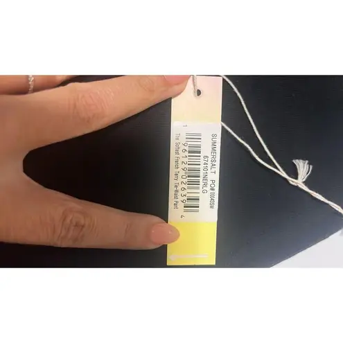 Summersalt NWT The Softest French Terry Tie Waist Pant in Black Pockets sz. L