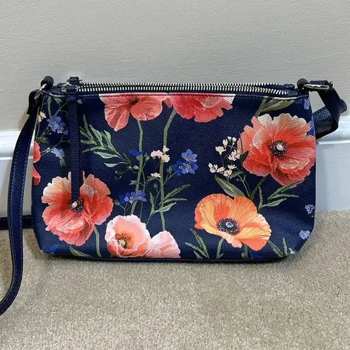 Dana Buchman  Crossbody Blue Floral Purse Bag