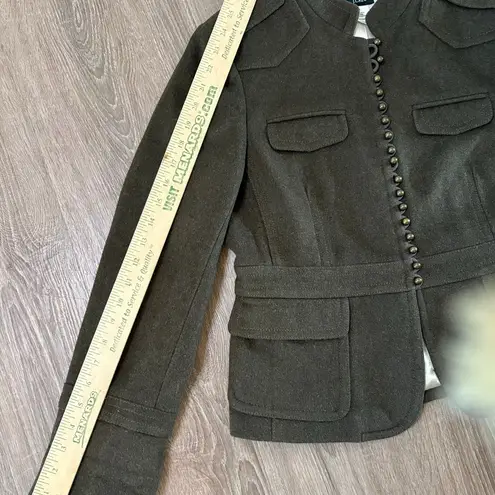 J.Crew Wool Military Officer Jacket | Size 8 | Brass Buttons | Vintage FA06 Green