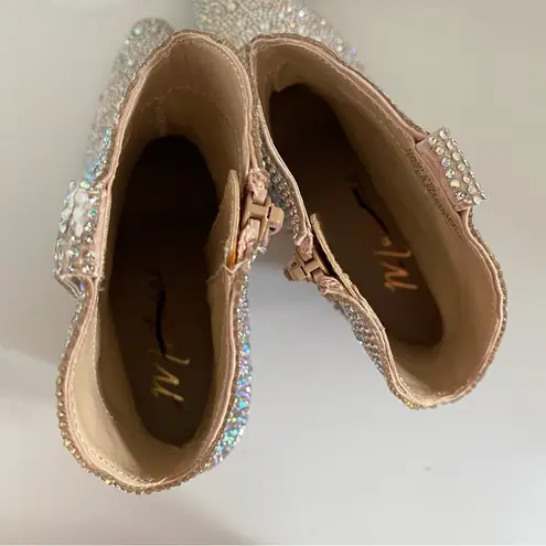 Matisse x Free People Harlow Rhinestone Western Cowboy Boots Booties | Size 6.5 Silver