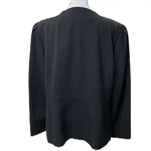Tahar ASL Tahari ASL Black Long Sleeve No Collar Blazer Size 16W