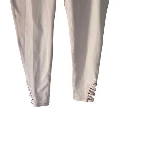 Mono B Women's Size Small Pink Cropped Criss Cross Cut Bottom Leggings