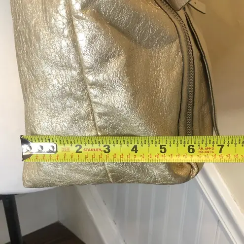 Chloé CHLOE Eclipse Oversized Ivory Metallic Tote Shoulder Bag w/ Exterior Zip Pockets