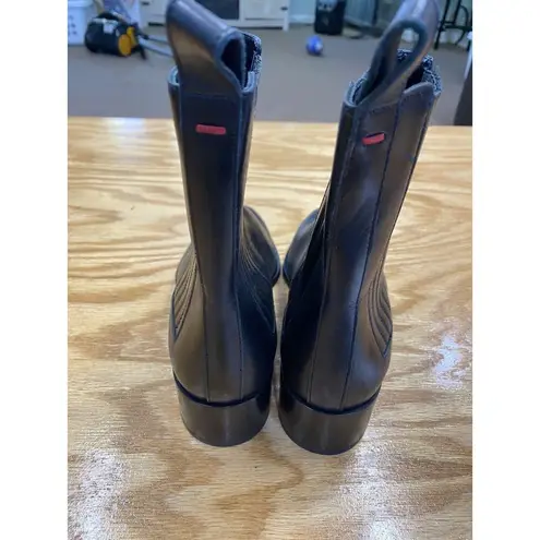 Ayeds Neil Ankle Boots Women's 5 Black Leather Pull On Block Heel Square Toe