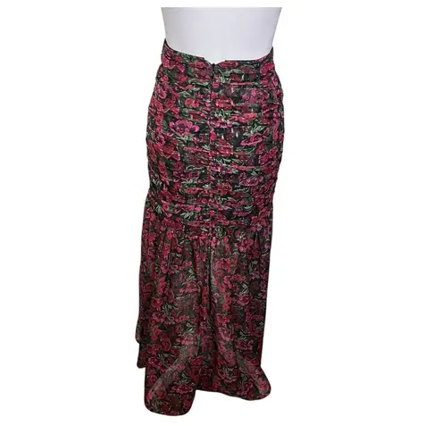 Majorelle Giana Maxi Skirt Winter Berry Asymmetrical Floral Womens Size XXS