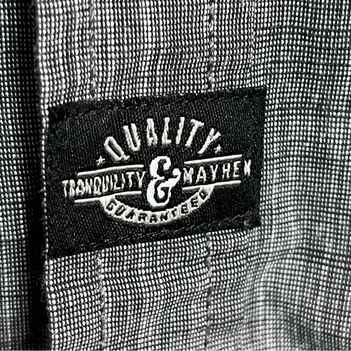 Best In Show Chambray & Teal Long Sleeve Button Front Shirt Women's Size Large Gray - Image 3