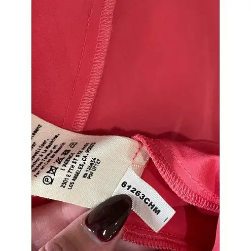 L'Agence Rose Silk Sarong Wrap Skirt Midi Dress Coral Rose Womens Size 8